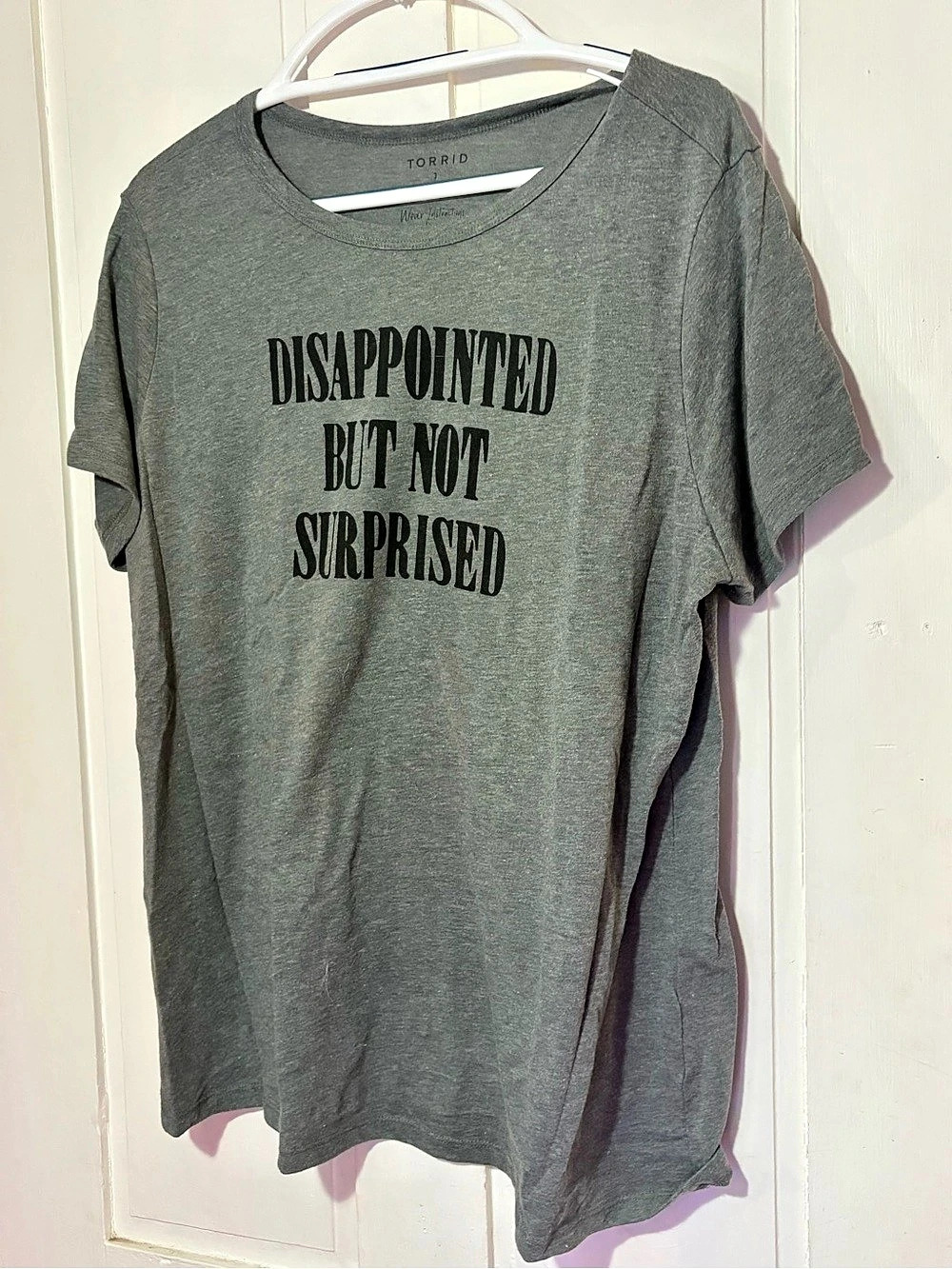 Torrid Disappointed But Not Surprised Graphic Tee Graphic Tee in Gray Size 1